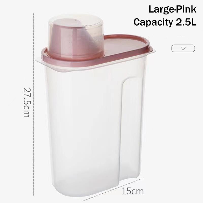 Hot Sale Grain Storage Container With Measuring Cup Food Storage Box Dry Goods Airtight Container Rice Bucket
