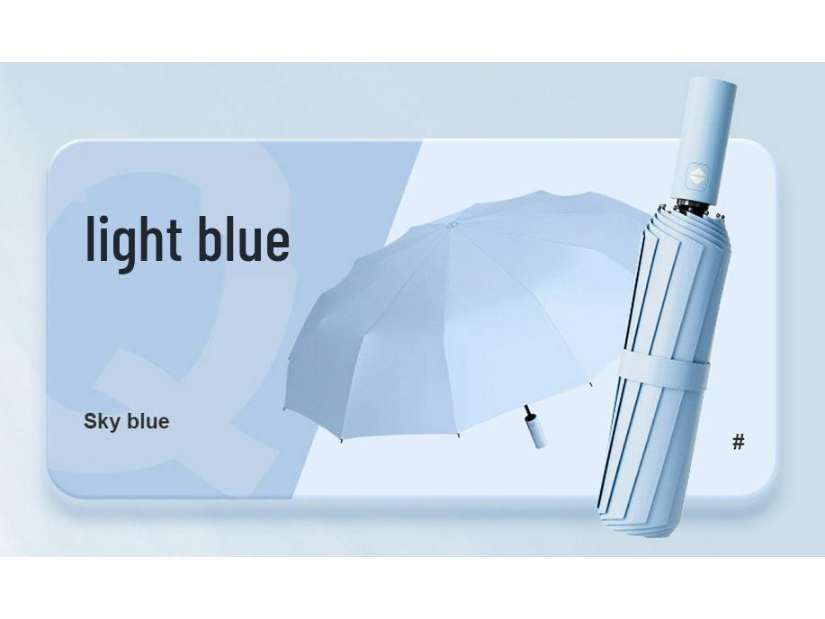 Customized Men's 10-Rib Automatic Sun & Rain Triple Folding Umbrella