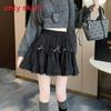 Cotton Blend Puff Skirt For Women With Bowknot Pattern For Autumn Winter Fashion