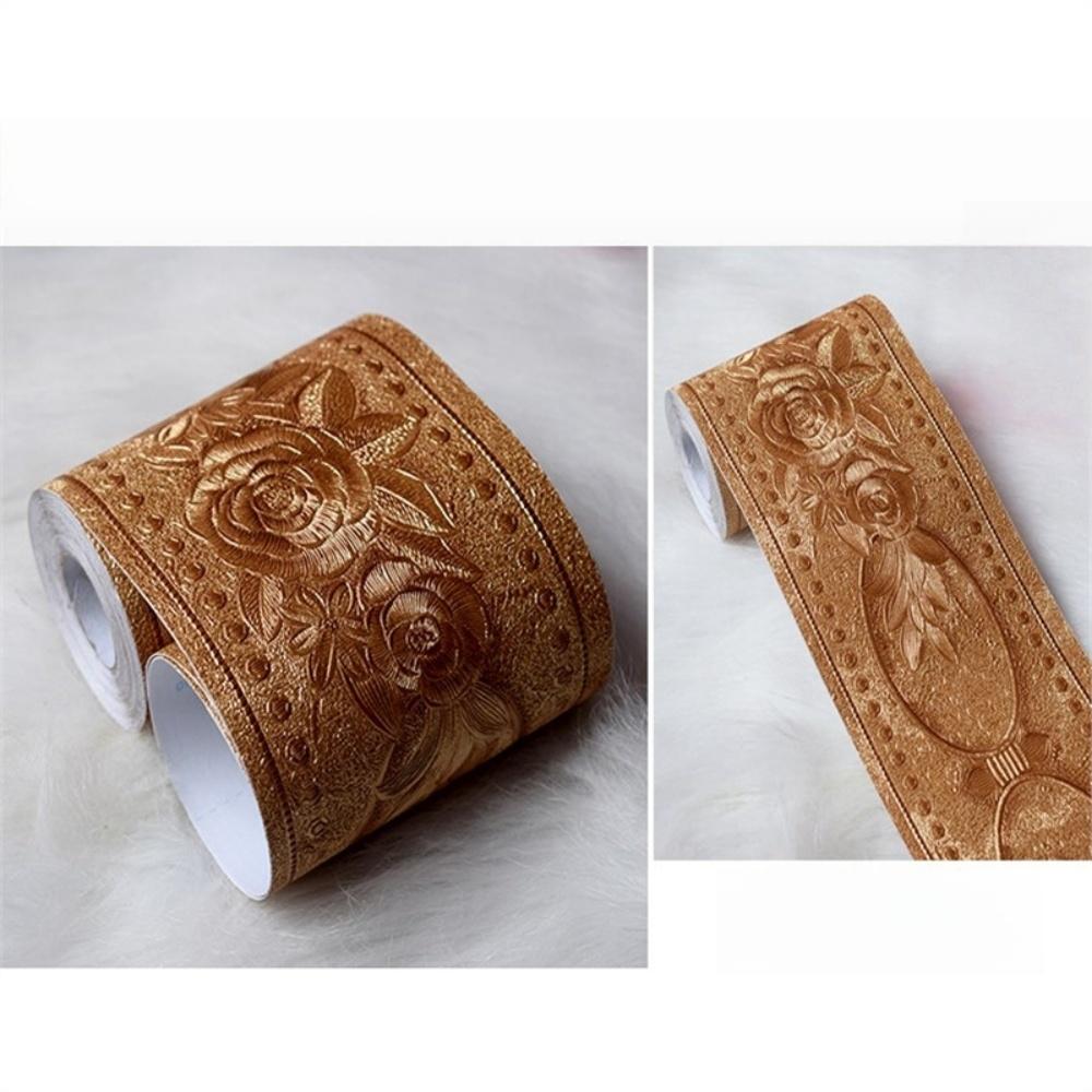 1PC 5M/196.85in 3D Self-Adhesive Skirting Board, PVC Wallpaper Sticker for Living Room, TV Background, Wall Sticker Border