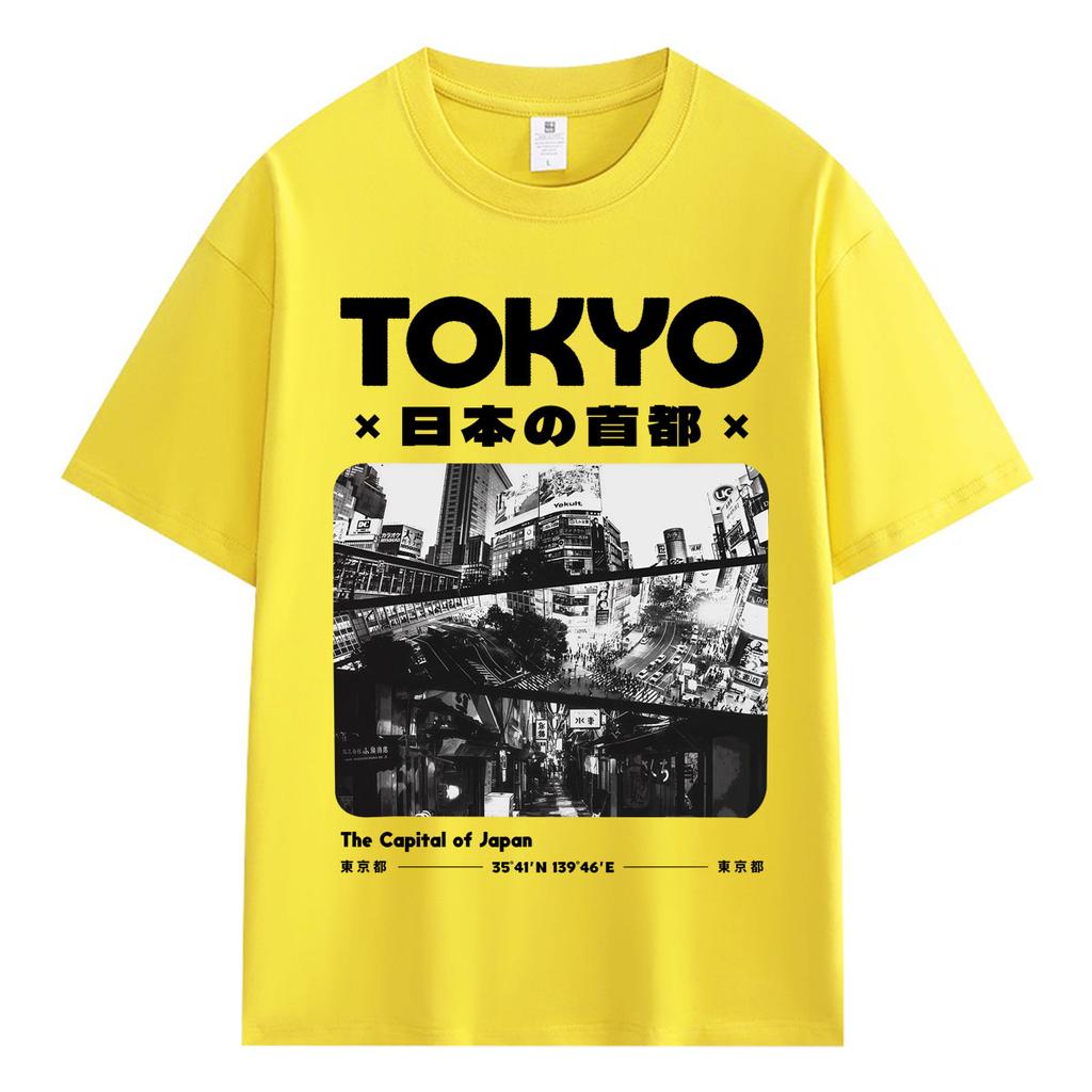 Japanese Tokyo Graphic T Shirt Unisex Unisex Vintage Fashion Harajuku TShirts Oversized Cotton High Quality Casual Summer TShirt