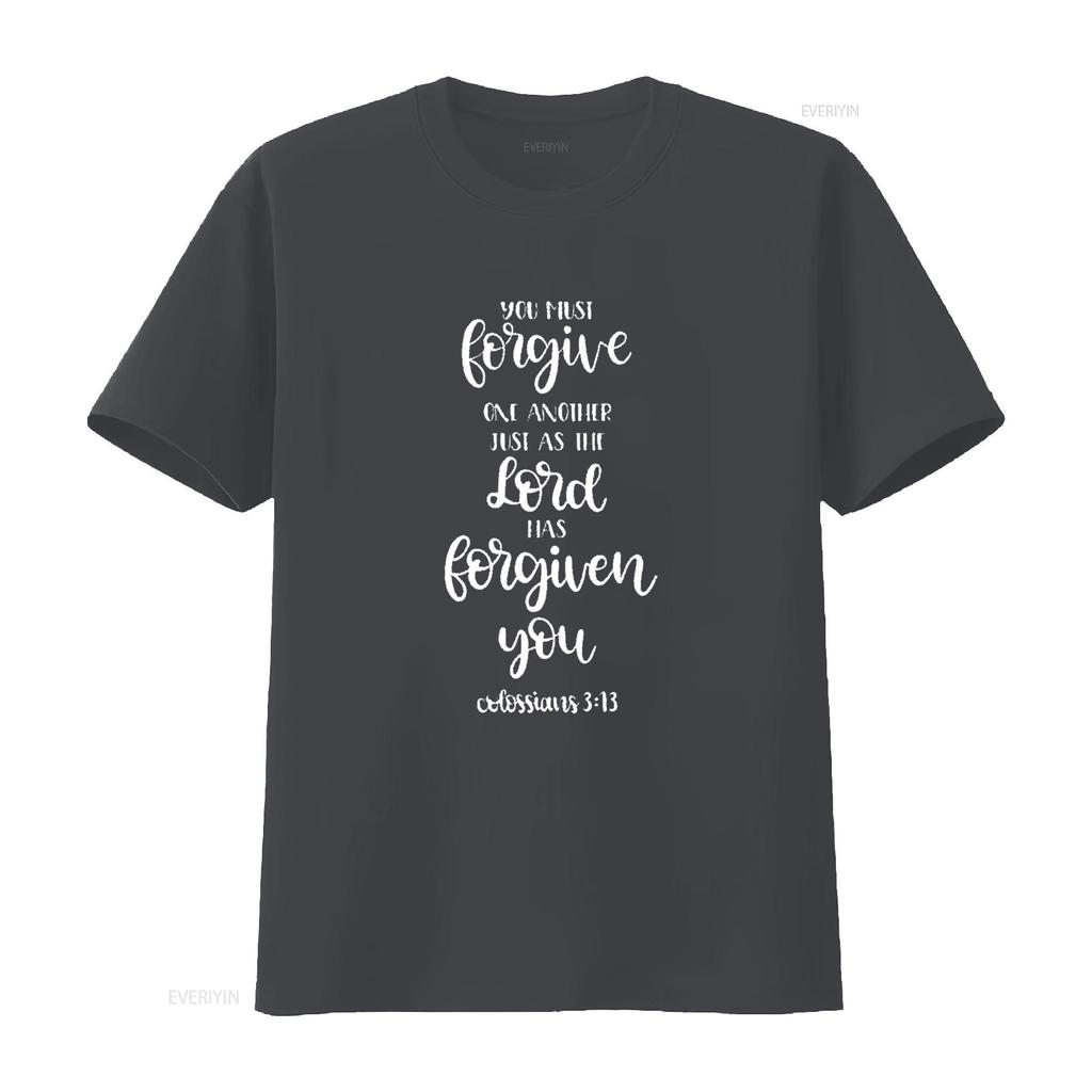 Forgive One Another Colossians 3 13 Bible Verse T Shirt Black 4XL vintage Washed homme Stylish streetwear Breathable