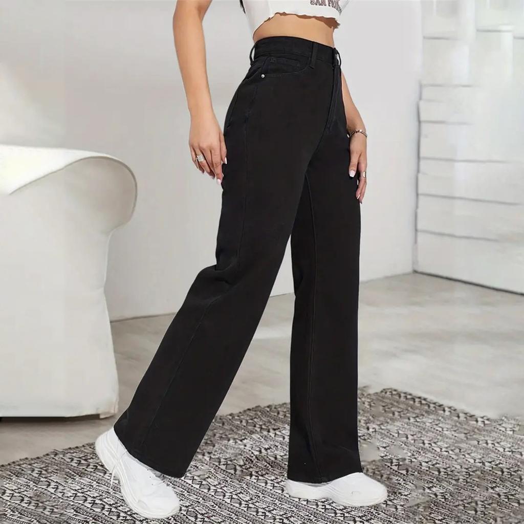 Women's Denim Classic Versatile High Waist Fashionable Trousers
