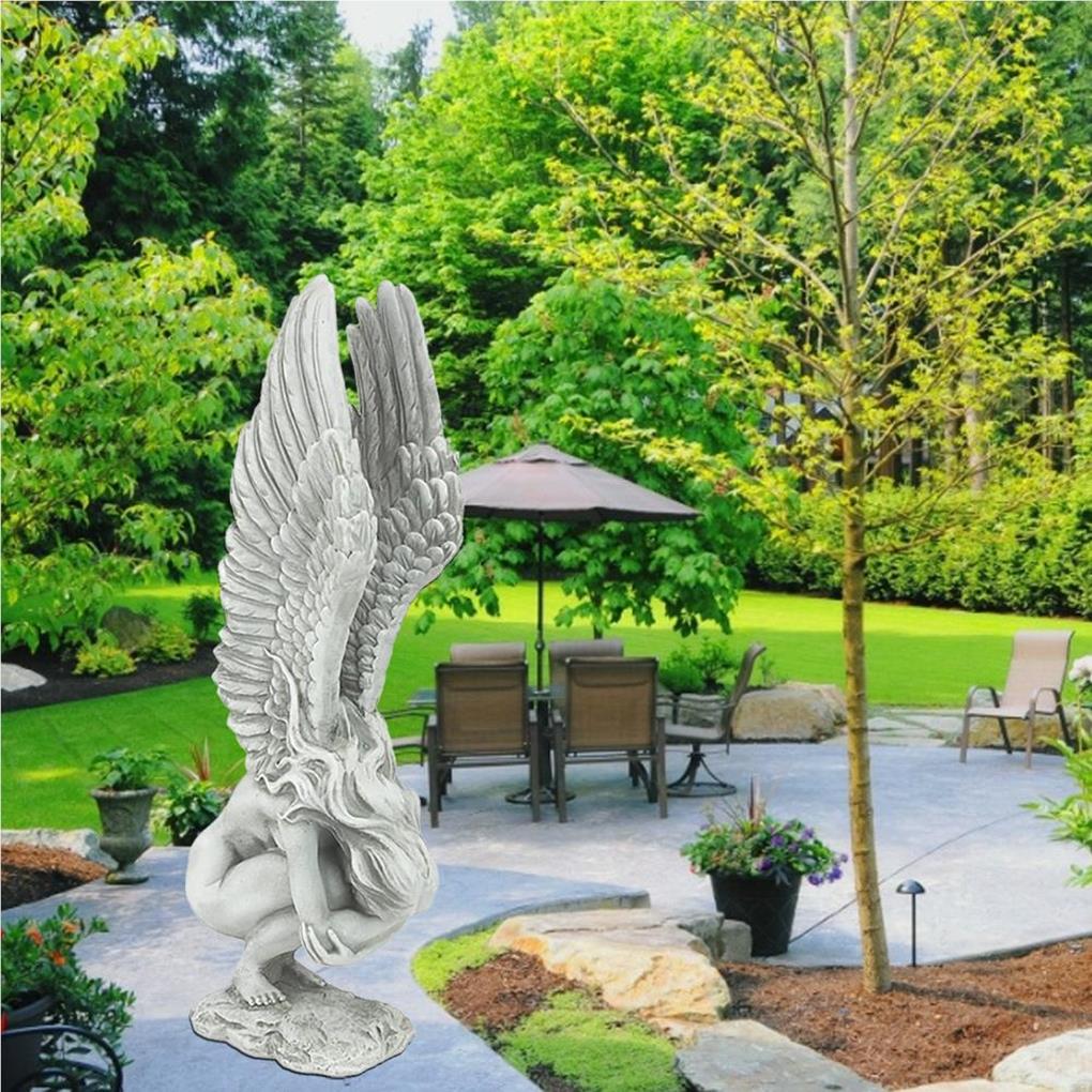 Angel Statue Durable Angel Sculpture Lightweight Angel Resin Ornaments Church Decoration Cute Lovely Mini Statues Home