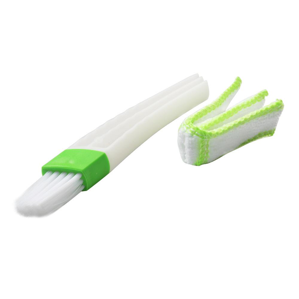 Multifunction Car Air Vent Cleaner Mini Double-end Micro Fiber Vent Duster Removable Cloth Cover Portable Cleaning Brush For Car