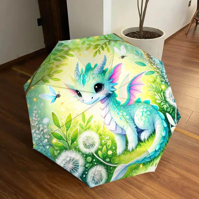 1pc dragon forest Pattern Umbrella Design Automatic Opening and Closing Umbrella, High-quality Travel Umbrella, Lightweight and Portable, -83