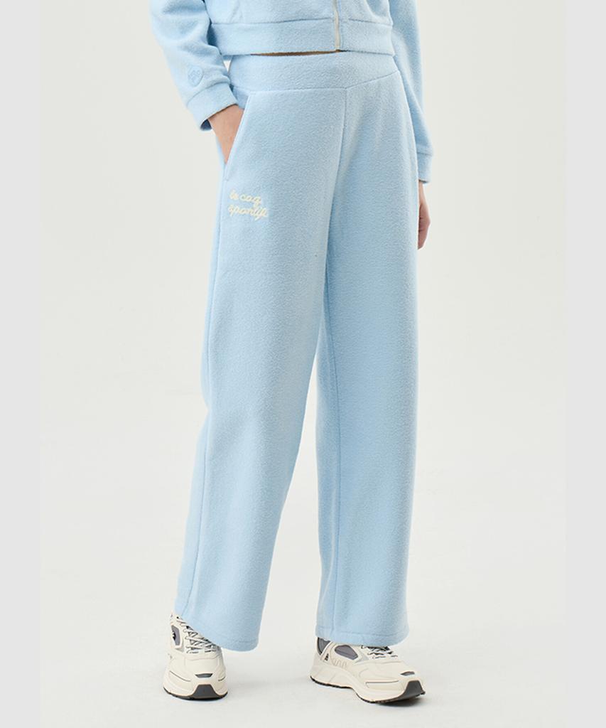 LECOQ Women'S Fluffy Knit Straight Pants Blue (Qp422Ofpo6)