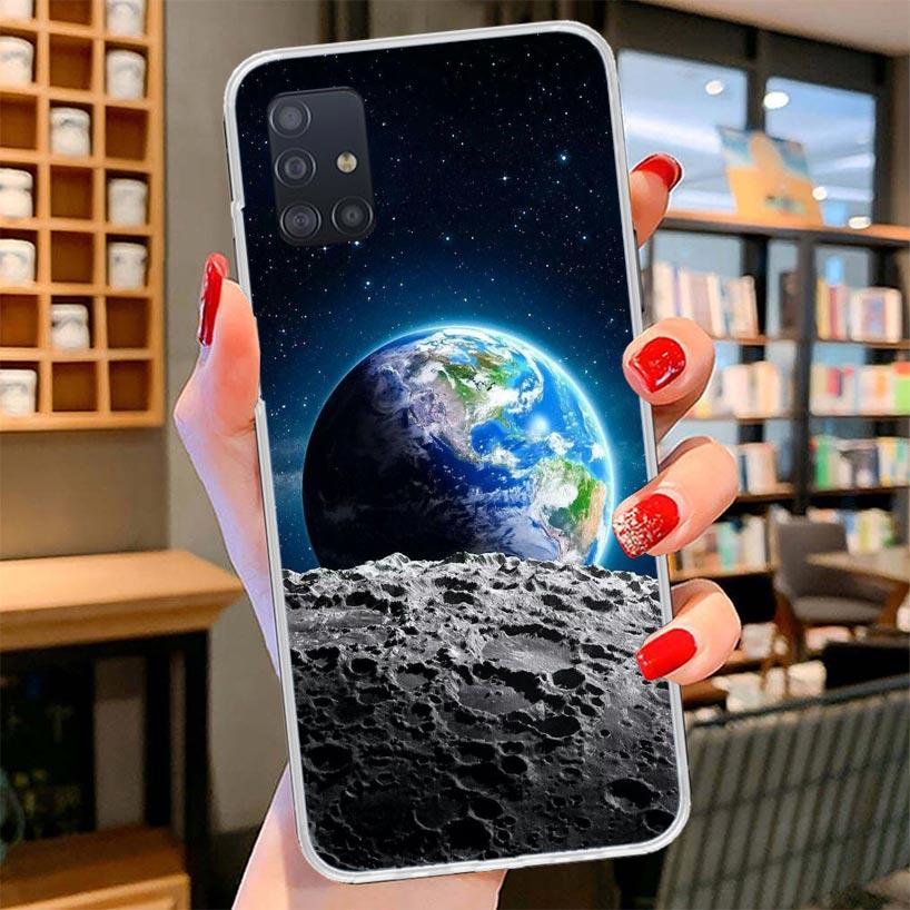 Erdsterne Weltraum Abdeckung Handyhülle Für Samsung Galaxy A12 A22 A32 A52 A72 A02S Handyhülle Note 20 Ultra 10 S10 Plus A51 A71 A50S