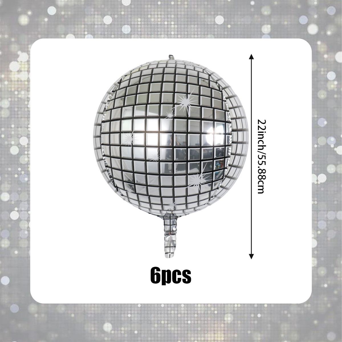 

6 шт. Диско-фольгированные шары 4D Большие круглые фольгированные шары 22-дюймовые шары гелиевые майларовые праздничные шары для украшения дня рождения Other