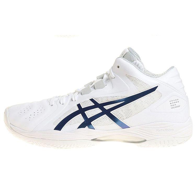 

Asics Gel-Hoop V13 Кроссовки для баскетбола с круглым носком, текстильным верхом и низким профилем, унисекс, бело-синие, 1063A054-100 41.5