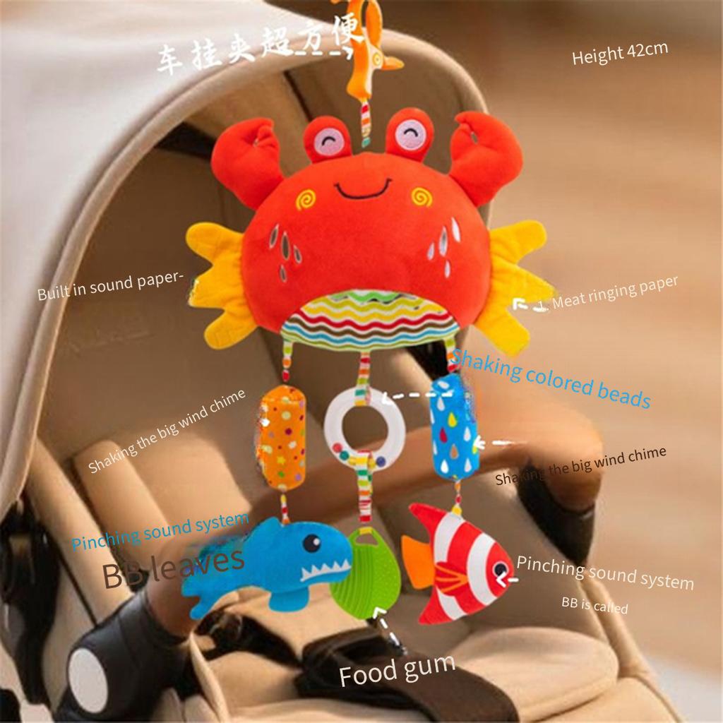 Octopus Pull String Toy Baby Stroller Hanging Rattle Infant Grab Training Pull Along Toy Car Seat Soothing Sensory Toy