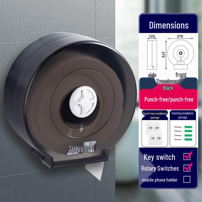 Wall-Mounted Waterproof Jumbo Toilet Paper Holder for Hotel Bathrooms