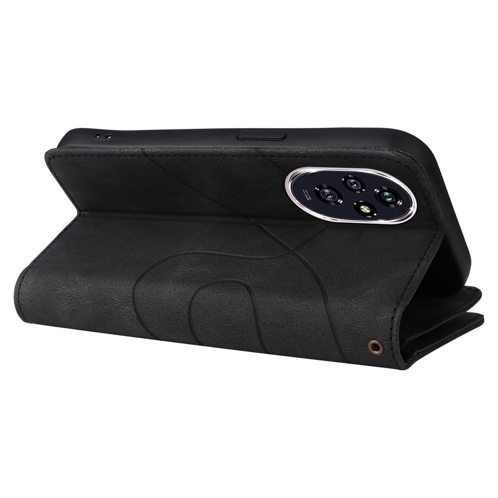 For Honor 200 5G Leather Case with Strap Zipper 9 Card Slot Phone Cover Stand