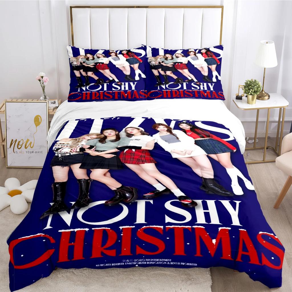 Grupa Śpiewająca Itzy-Koreańska Poszwa na Kołdrę Kołdra Zestaw Pościeli na Cały Sezon Miękka Poszwa na Kołdrę i Poszewki na Poduszki Pojedynczy/Podwójny/Queen/King