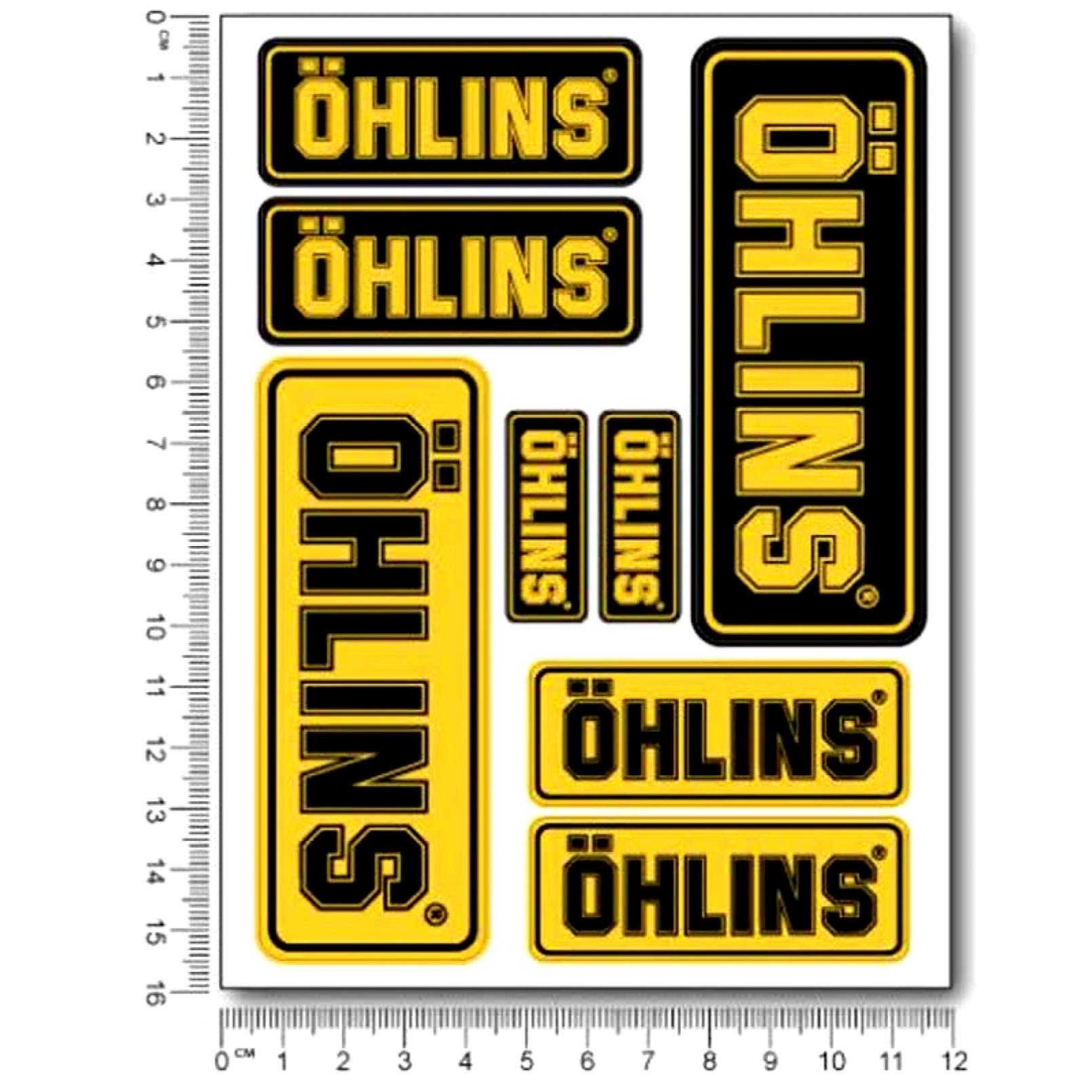 

GDYL Ohlins Fork Shock Yellow Blue Sticker Decal Set Reflective Car Sticker Suitable for Aprilia Ducati Kawasaki 16cmX12cm
