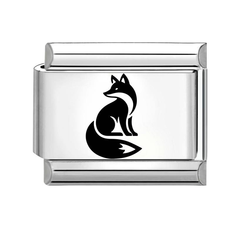 Laser Engraving Animals Snake Wolf Tiger Lion Dragon Italian Charm Links Fit 9mm Stainless Steel Bracelet Men Women DIY Making