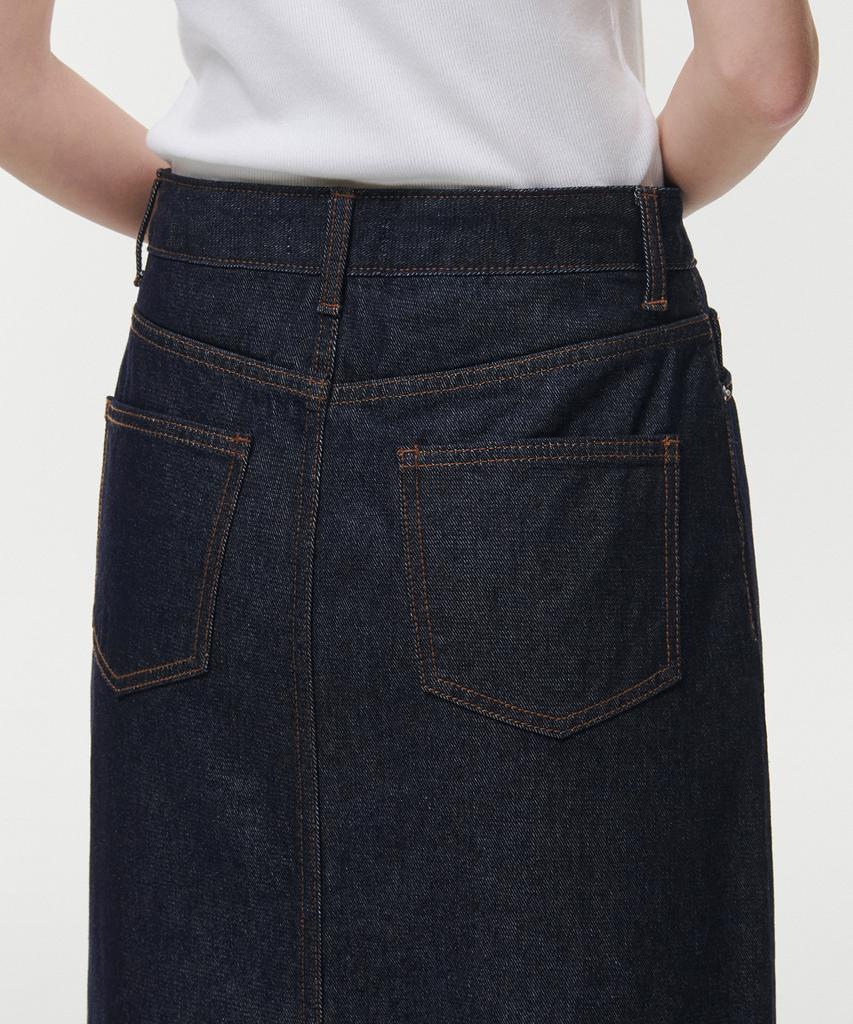 Musinsa Standard Woman Women'S Denim Maxi Skirt [Deep Indigo]