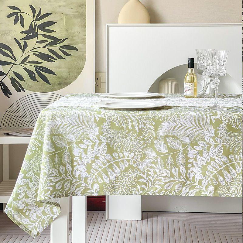 

Скатерть в американском стиле, свежая, водонепроницаемая, маслоотталкивающая, с растительным цветочным узором, в стиле ретро, из ткани, для обеденного стола, кофейного столика, нарядная Green Leaf tablecloth 70*70cm