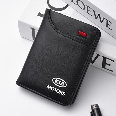 OXPJ7 Leather Car Mini Wallet ID Card Credit Card Documents Wallet For Rio Ceed Sportage Cerato Soul Sorento Picanto Optima