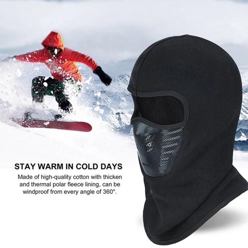 Bike Face Mask Winter Warm Windproof Carbon Filter Thermal Fleece Hat