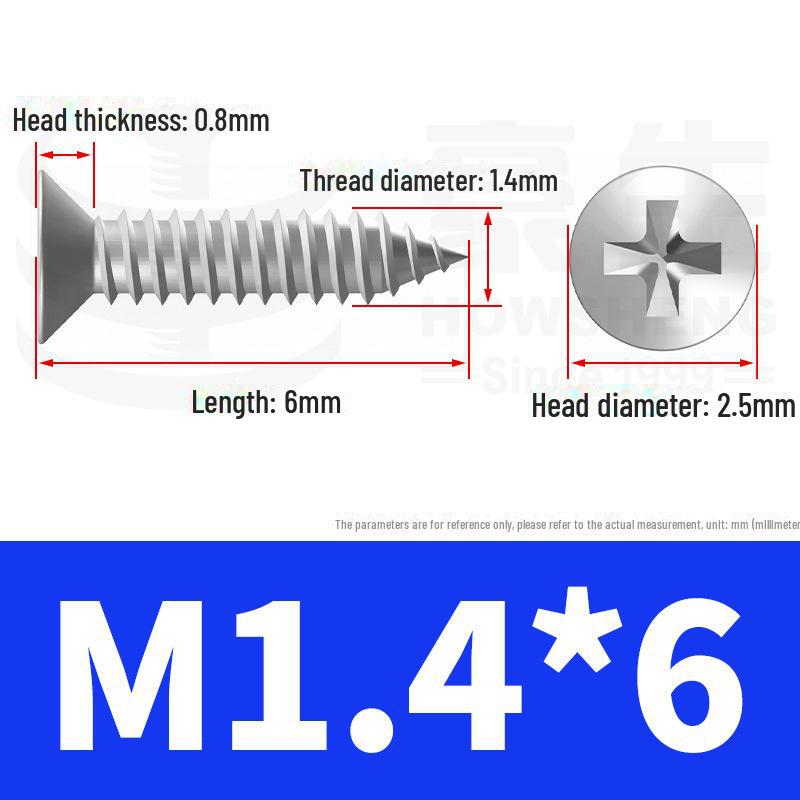 

201 Саморезы с потайной головкой и крестообразным шлицем из нержавеющей стали, M3/M4/M5/M6