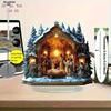 2D Flat "Nativity Scene" Acrylic Tabletop Decoration, Mary, Jesus, Shepherds & Wise Men, Suitable for wall decoration, porch, room, villa, accents Hom