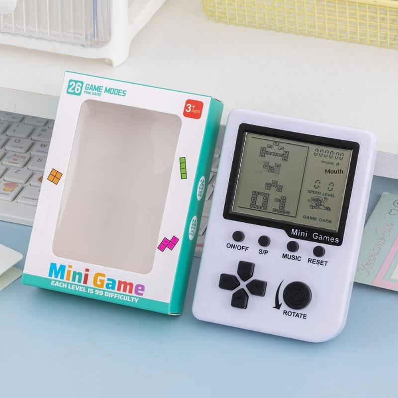 Mini Portable Retro Handheld Console Children Classic Pocket Nostalgic Play Brick Game Machine Educational Toys Puzzle Game белый