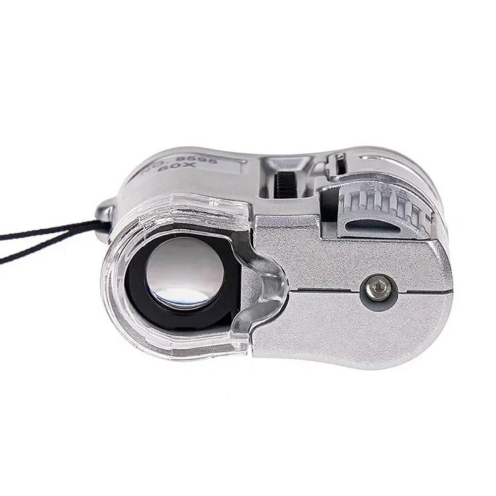 60-fache Vergrößerung Handlupe Beleuchtete Lesehilfe Taschenlupe Mini mit LED-Licht