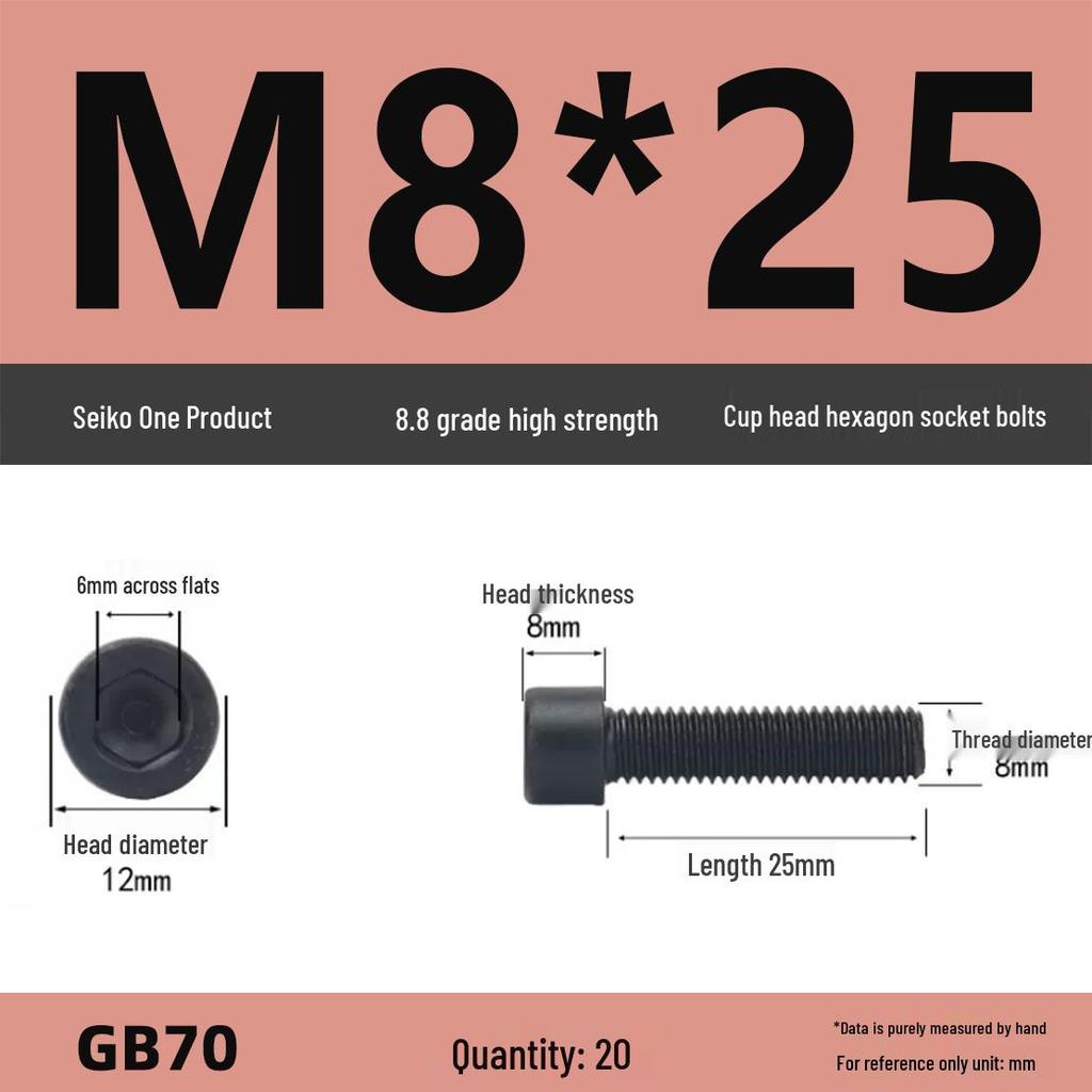 8.8 High-Strength Socket Head Cap Screw Bolt (M4-M16)