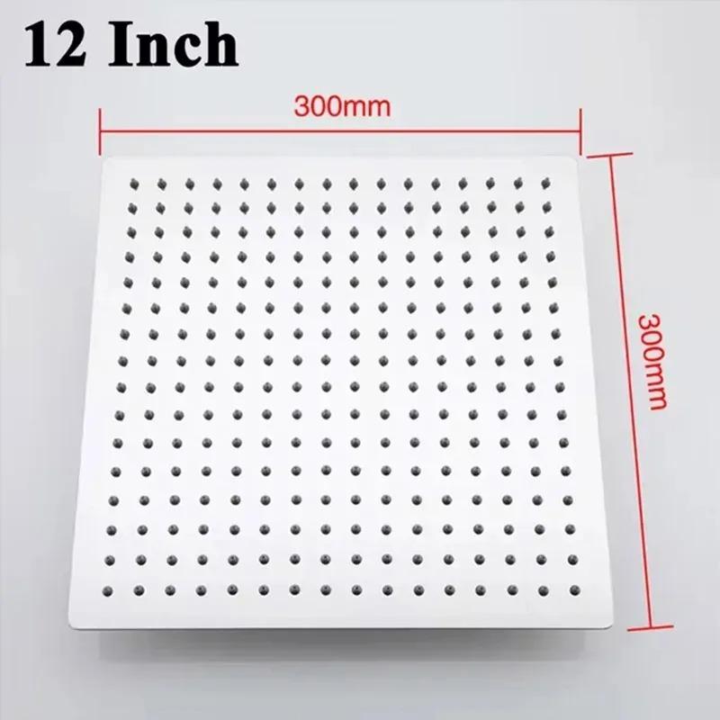 Stainless Steel 8/10/12 Inch Rainfall Shower Heads Square Showerhead Ultra Thin Waterfall Shower Head Pressurized Shower Head