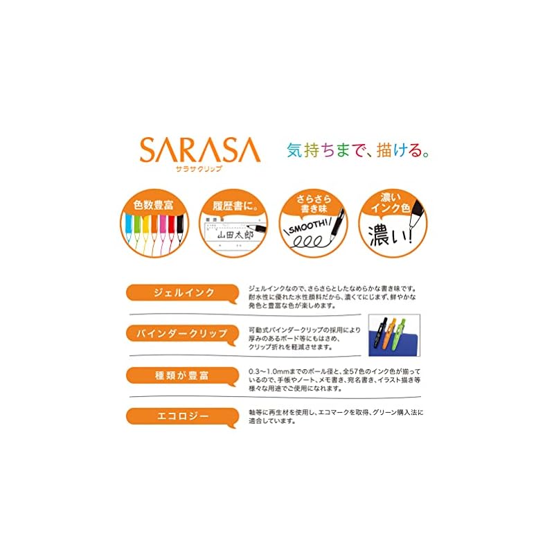 Zebra Sarasa Clip Gel Ballpoint Pen 0.5mm Black, 5-pack P-JJ15-BK5