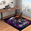 1PC Custom Name Pug Flowers Artwork Theme Floor Mat Ideal for Living Room, Game Rooms, Office, Bedroom,Floor Mat Playful Design