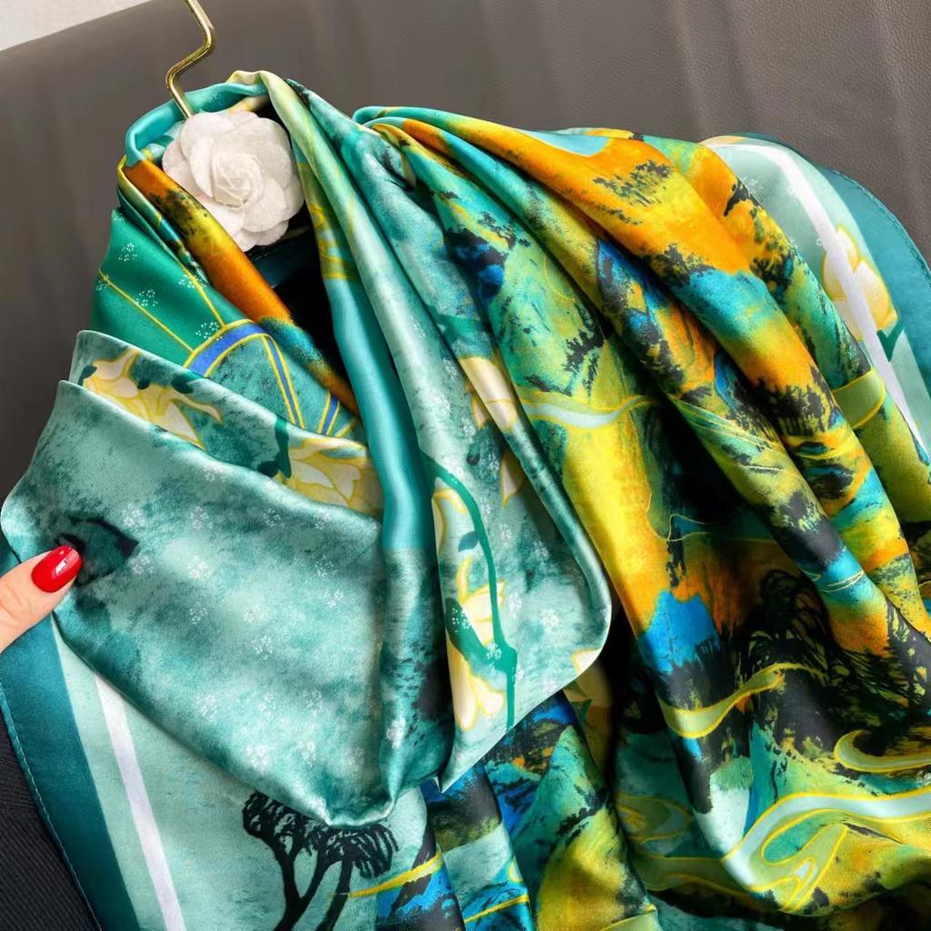 Modischer Schal Damen Sommer Sonnenschutz Mode Ausländischer Stil Strandtuch Damen Urlaubsstola Klimaanlagenschal Oberbekleidung Gazeschal