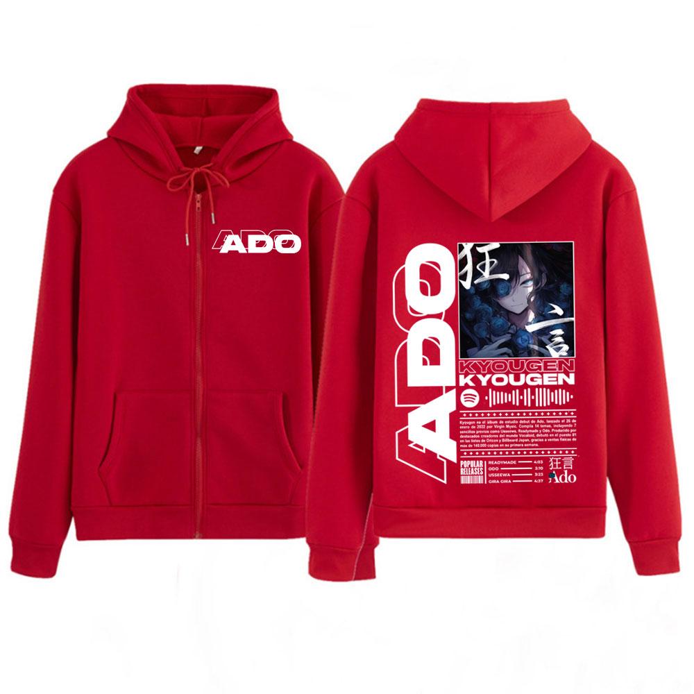 Ado Welttour Reißverschluss Kapuzenpullover Herren Damen Harajuku Zip Up Sweatshirts Winter Dick Übergroß Zip Up Trainingsanzug