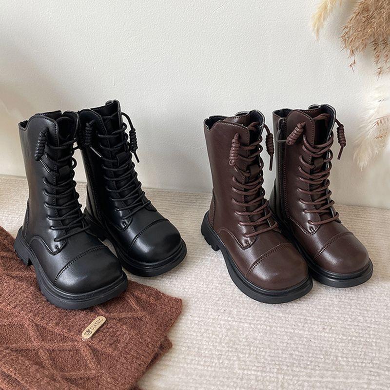 British Style Autumn/Winter Toddler Girls' Long Boots - Soft Sole, High Tube, Princess Design, Ages 1-3