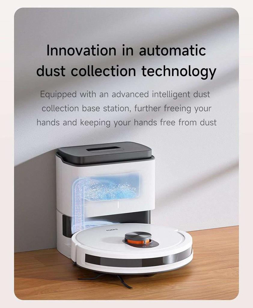 שואב אבק רובוטי משופץ Xiaomi ROIDMI EVE CC, שאיבה וניגוב, עוצמת שאיבה 3800Pa, מיכל מים 0.29 ליטר, מיכל אבק 0.26 ליטר