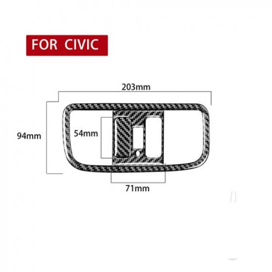2Pcs For Honda Civic 8th 2006-2011 Carbon Fiber Overhead Light Panel Cover Trim
