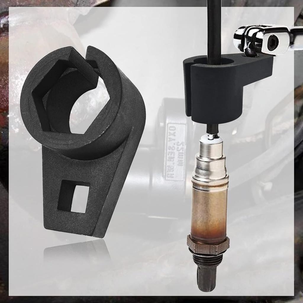 Offset Oxygen Sensor Socket, 3/8-Inch Drive, 7/8-Inch (22Mm), Wire Gate Accesses Sensor From Side, Preventing Damage To Wires, Universal For Most