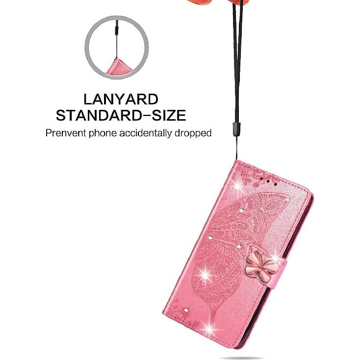 CCSmall for Samsung Galaxy A71 5G Wallet Case Bling for Women Girls, Floral Diamond Cute Butterfly PU Leather Flip Case Cover with Card Slot Holder