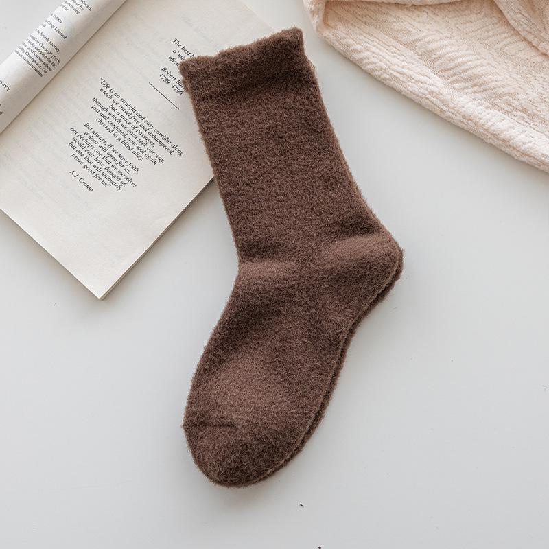 Winter Coral Fleece Australian Fleece Socks, Thickened Fleece, Warm Home Long Calf Socks, Floor Socks, Sleep Towel Socks