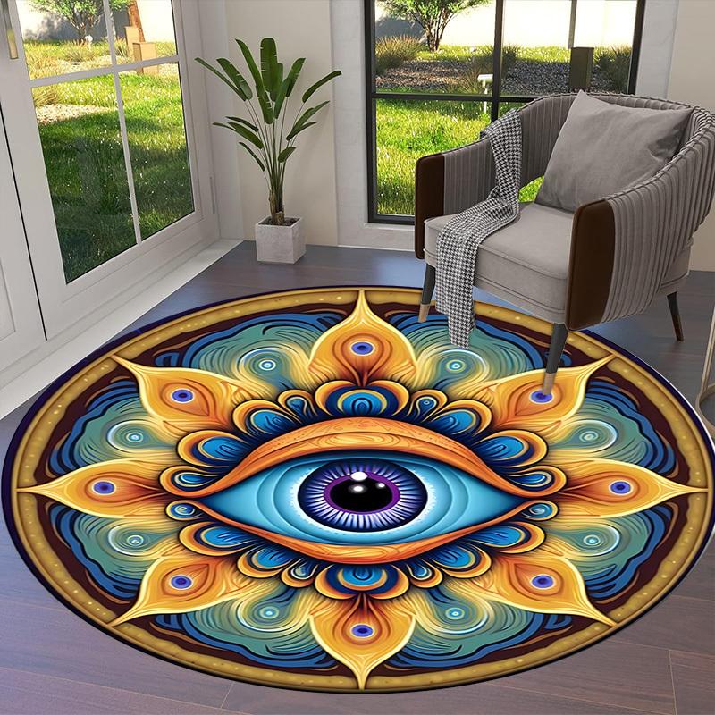 1pc Office Carpet Chair Mats Psychedelic Eye Mandala Perfect for Decorating Office Chairss, Or Bedrooms.YDT443