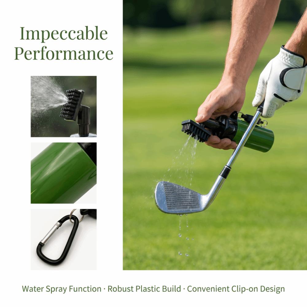 Press-Type Club Cleaning Brush Water Spray Club Washer Portable Golf Brush  Club Head Grooves