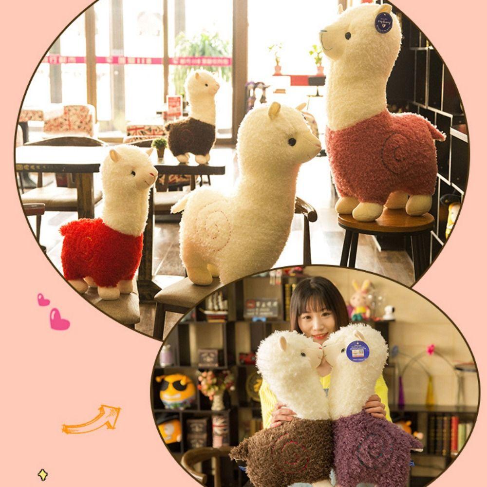 Soft Material Alpaca Plush Toy Children Gits Plush Toy Cute Sheep Llama Animal Dolls  Bed Decor