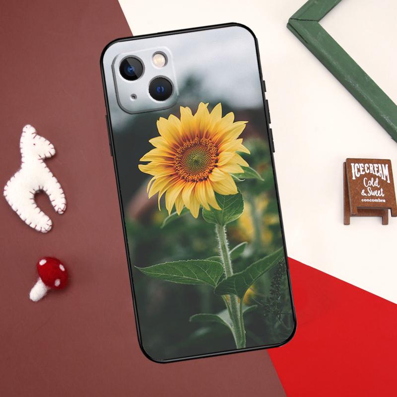 Sunflower Case For iPhone X XR XS Max 12 13 Mini 7 8 Plus SE 2020 11 12 13 14 15 Pro Max Back Cover