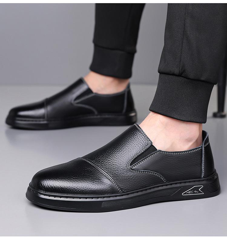 New Shoes for Men Genuine Leather Casual Shoes Leisure Flat Shoes Soft Cow Leather Slip-on Loafers
