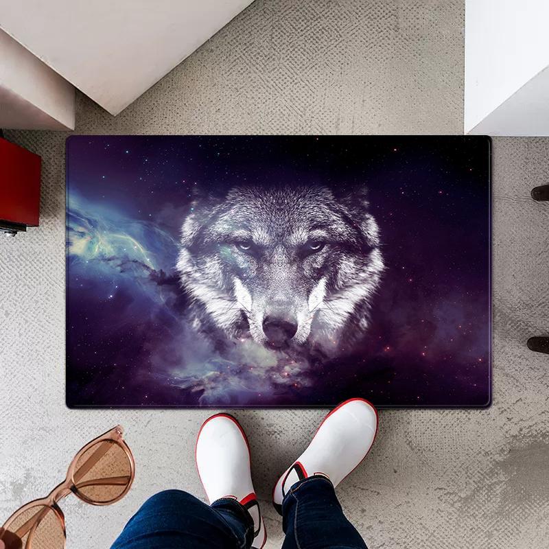 

3D Волк Животный Принт Нескользящий Коврик Многоразмерный Губчатый Ковер Впитывающий Для Входа В Кухню Ванную 50x80cm