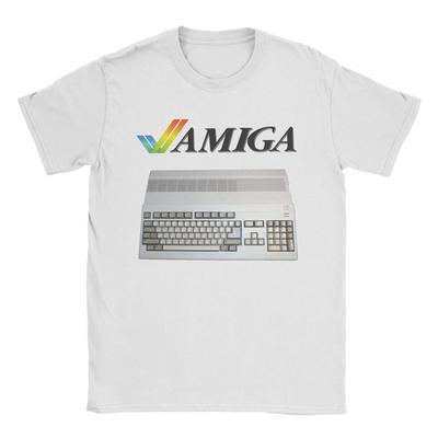 T-shirt Décontracté Rétro Ordinateur C64 Amiga Années 80 Nerd 16 bits 100% Coton Manches Courtes Commodore 64 Geek Col Rond Été Haut T-shirt