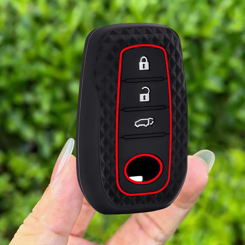 Silicone Car Key Case Cover For Toyota C-HR Hilux Fortuner Land Cruiser 200 Camry Corolla Crown RAV4 2023 2024 2025 Accessories