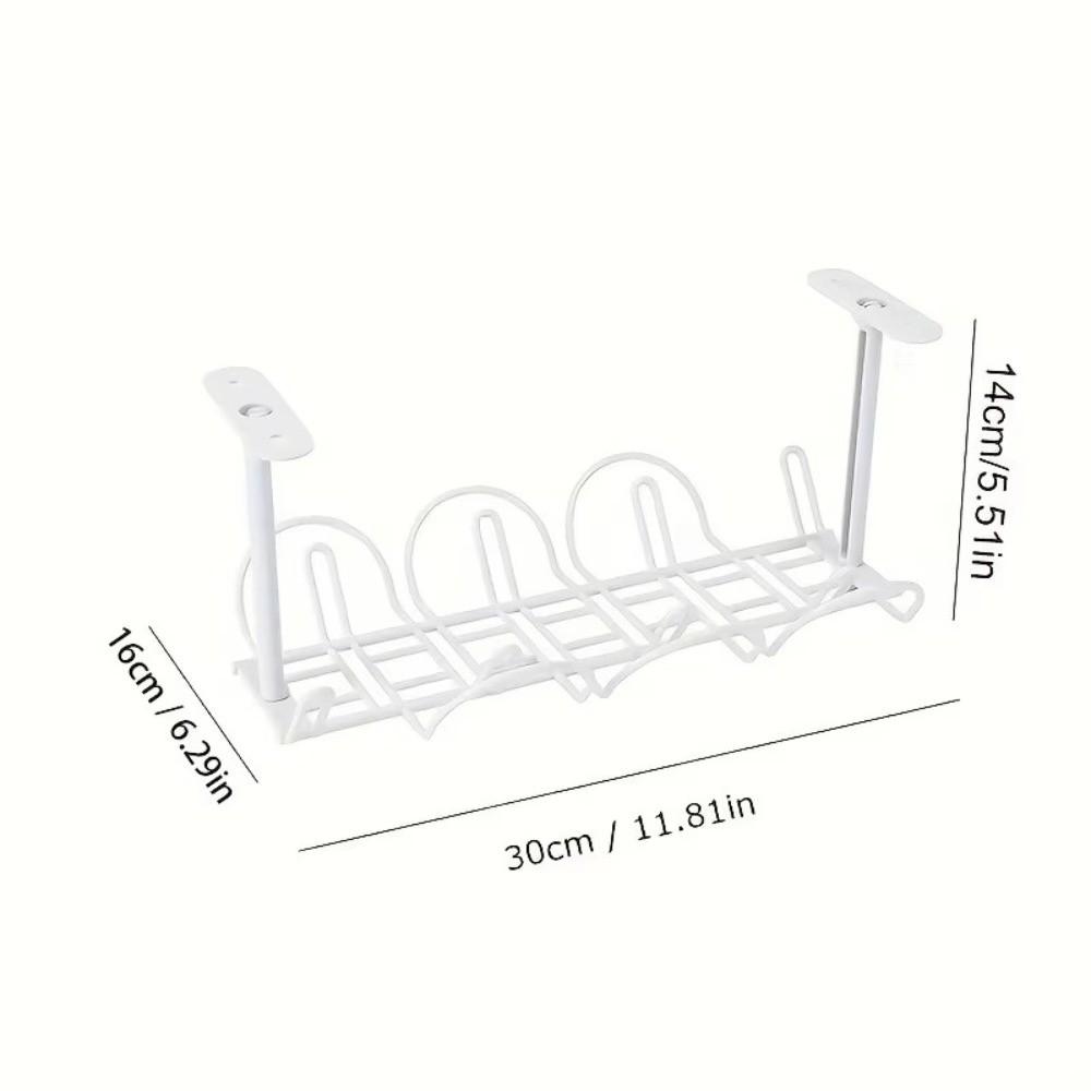 Under Desk Cable Management Tray Organizer Multi Purpose Plastic Wire Storage Box Rack Shelf Computer Monitor Power Strip