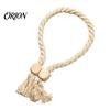 Reusable Magnetic Tiebacks 1Pc Boho Curtain Tieback, Twisted Rope Wooden Bead Quick Secure Ties Holders, Decorative Drapery Holdbacks for Bedroom
